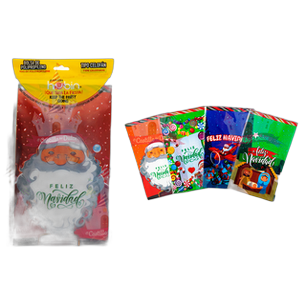 BOLSA NAVIDEA CHICA CELOFAN 15X25 10025 PZA APROX