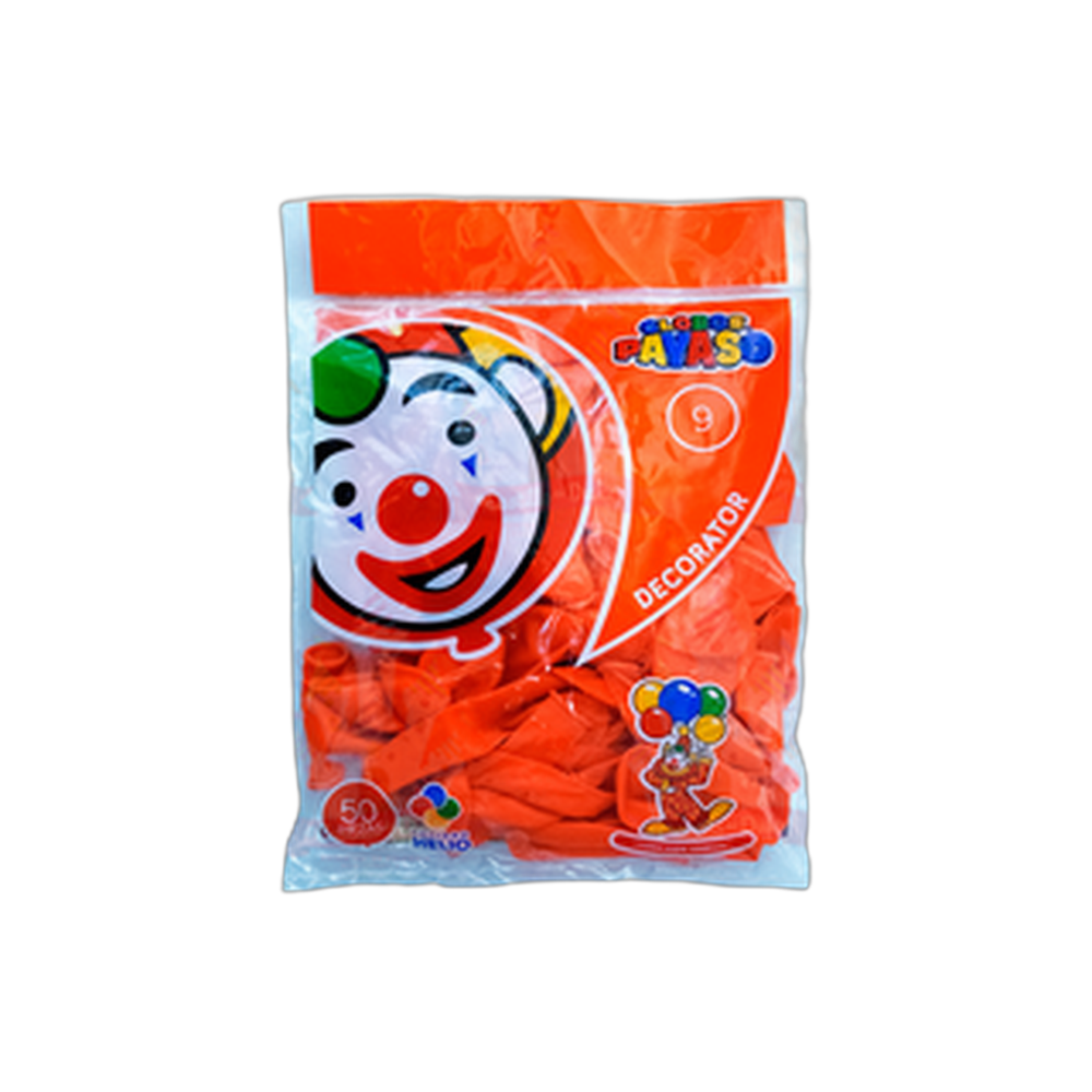 GLOBO DECORATOR 9 NARANJA SOL 10050 PZS