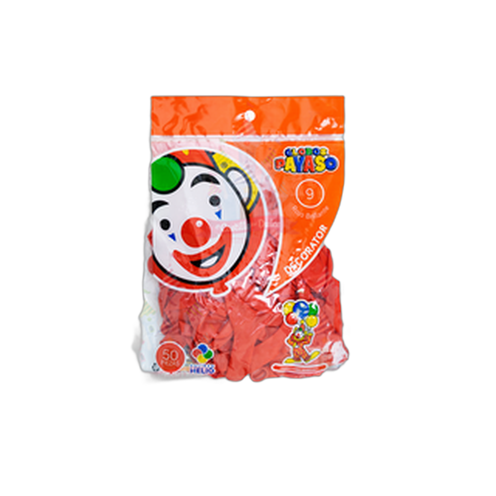 GLOBO DECORATOR 9 ROJO BRILL 10050 PZS