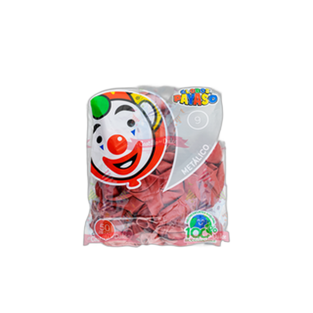 GLOBO MET 9 ROJO CEREZA 10050 PZS