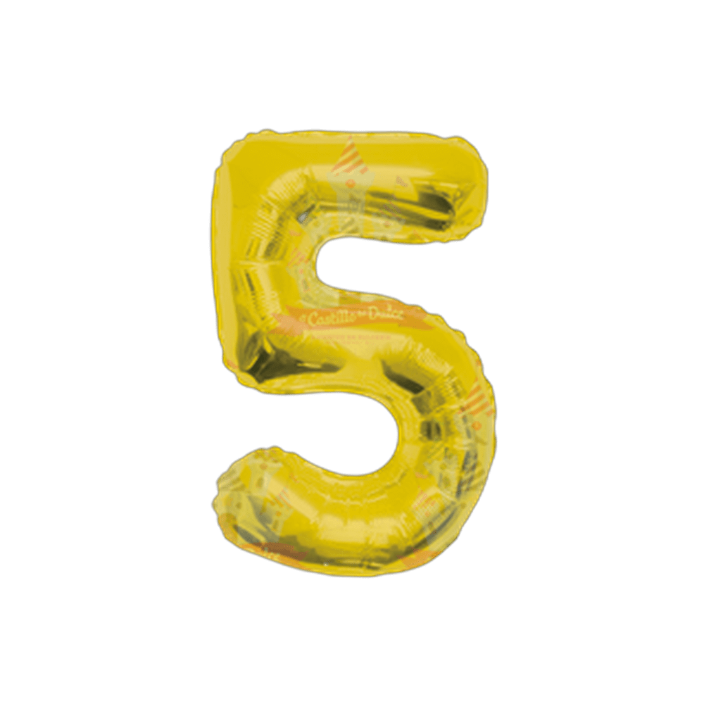 GLOBO NUMERO 5 34 PULG ORO 51 PZ GRANMA