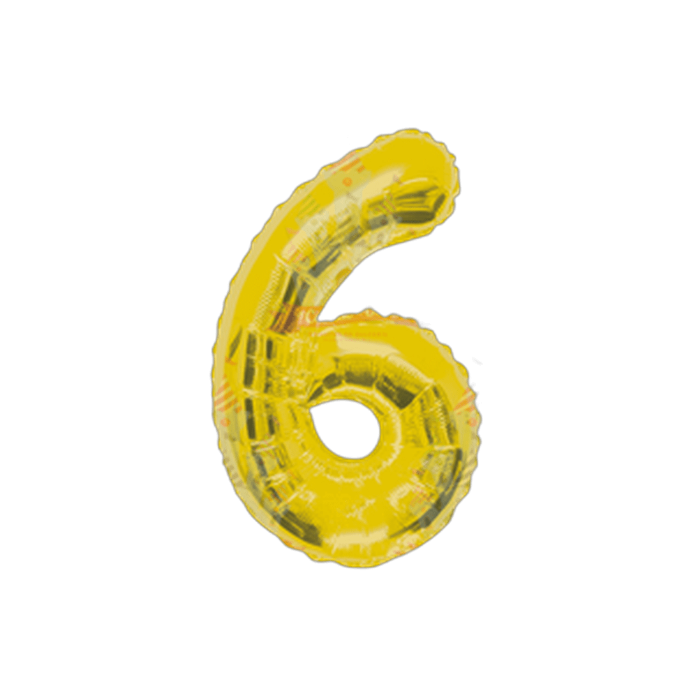 GLOBO NUMERO 6 14 PULG ORO 101 PZ GRANMA