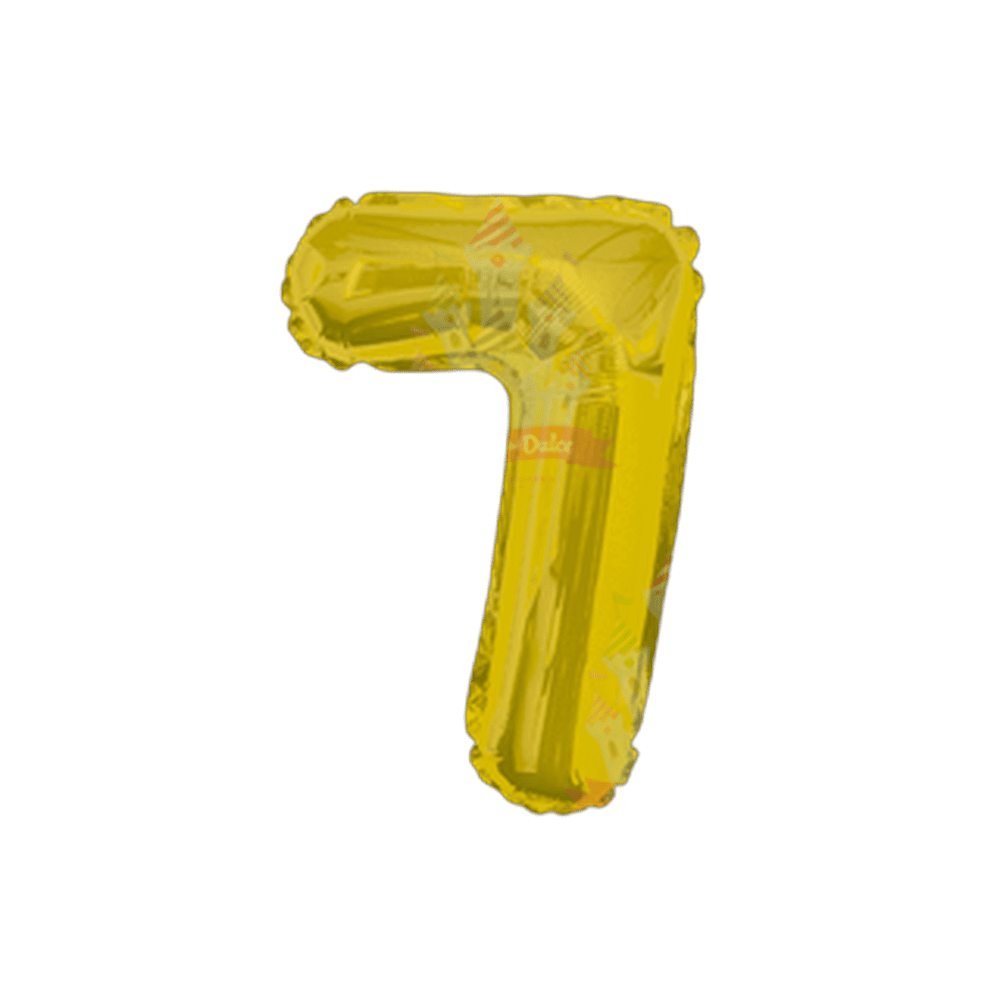 GLOBO NUMERO 7 14 PULG ORO 101 PZ GRANMA