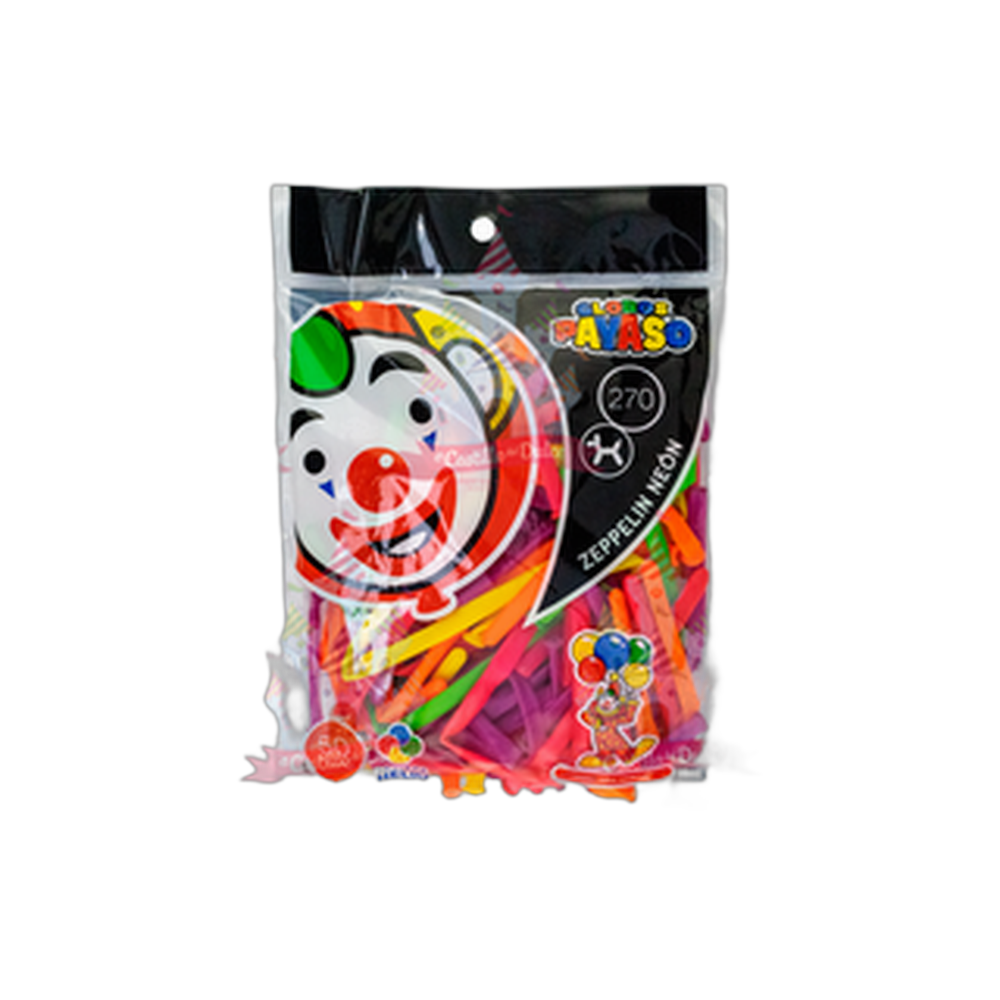 GLOBO PAYASO ZEPELIN NEON 270 7050 PZAS