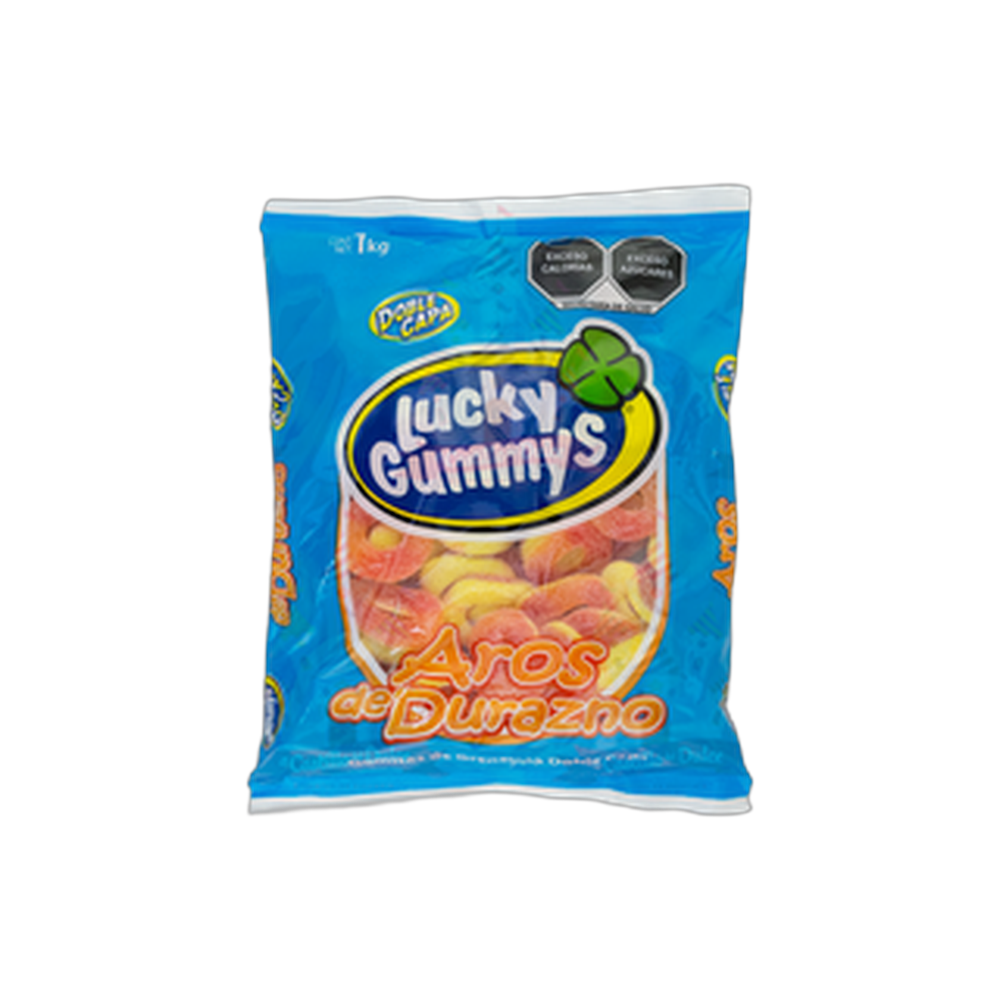 LUCKY GUMMYS GOMA AROS DURAZNO 81 KG