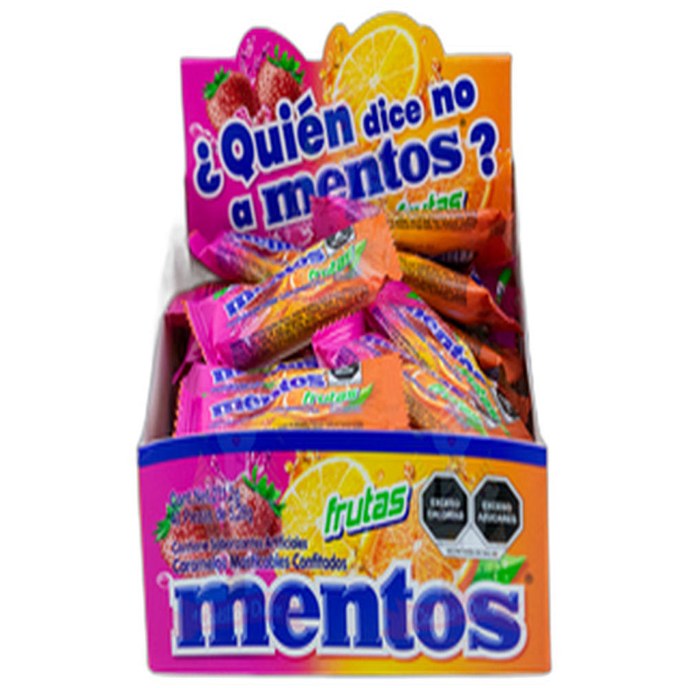 MENTOS BIPIEZA FRUTAS DISPLAY 1040 PZAS