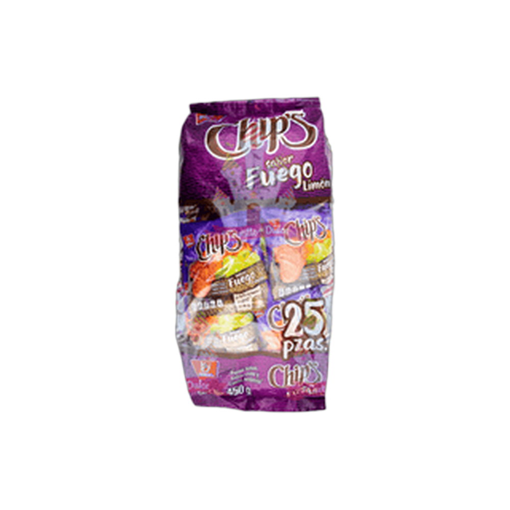 MINI CHIPS FUEGO 6/25/450 GRS BARCEL