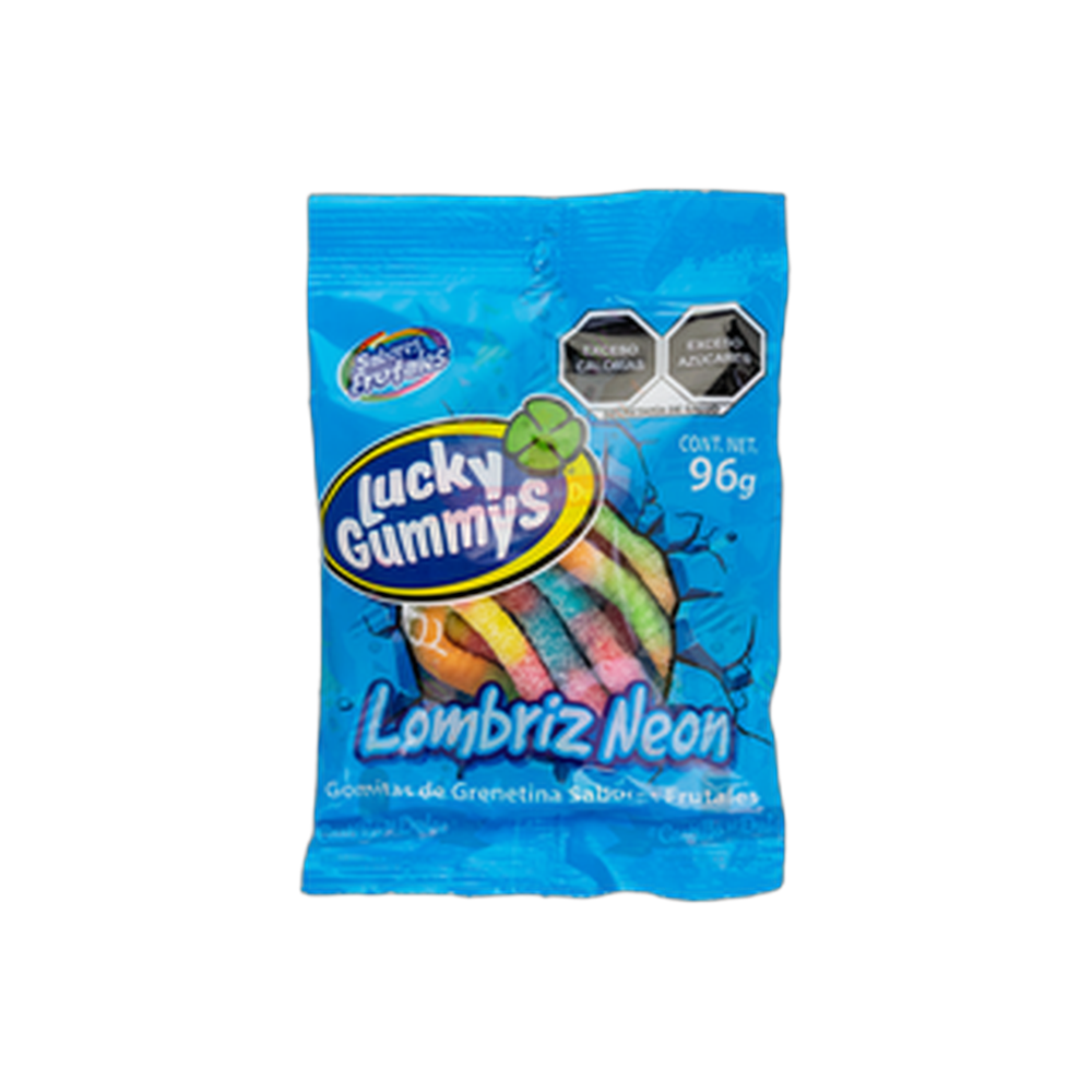 MINI LUCKY GOMA LOMBRIZ NEON 112 PZA 96 GRS