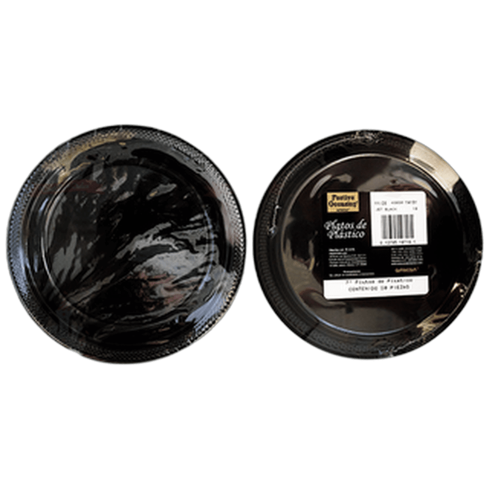 PLATO 7 NEGRO 1020 AMSCAN