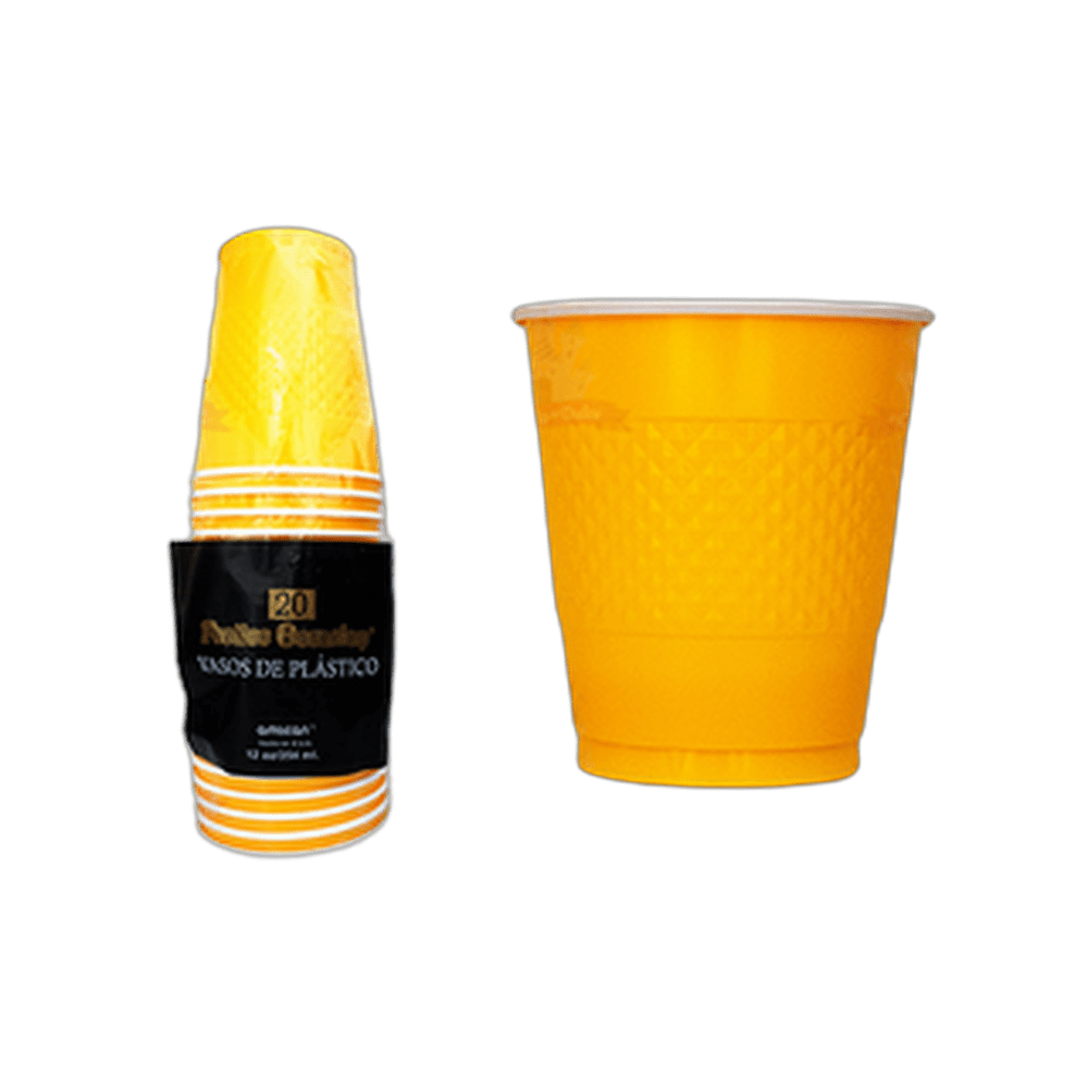 VASO 12 AMARILLO BRILL 1020 AMSCAN