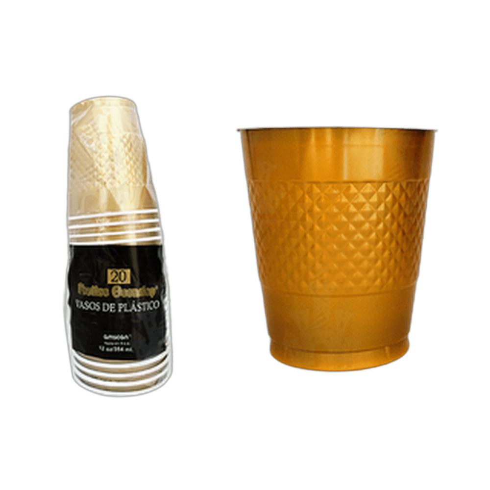 VASO 12 DORADO 1020 AMSCAN