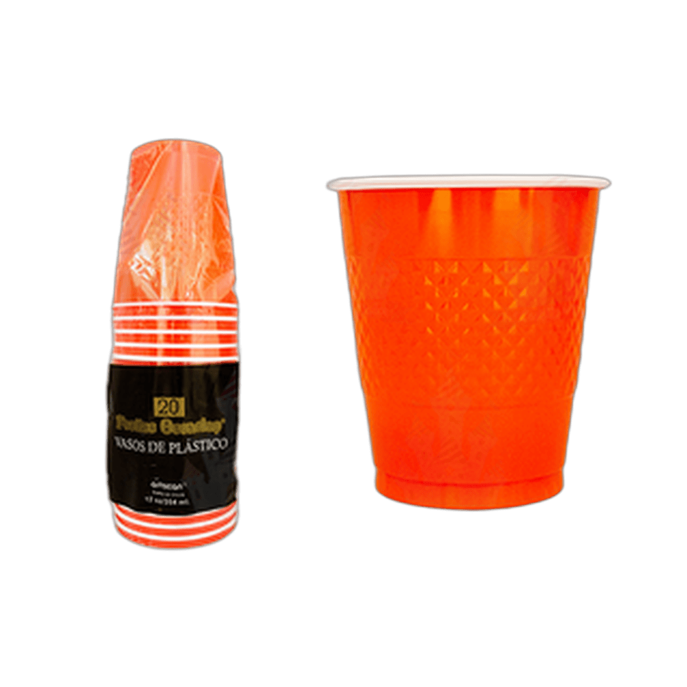 VASO 12 NARANJA 1020 AMSCAN