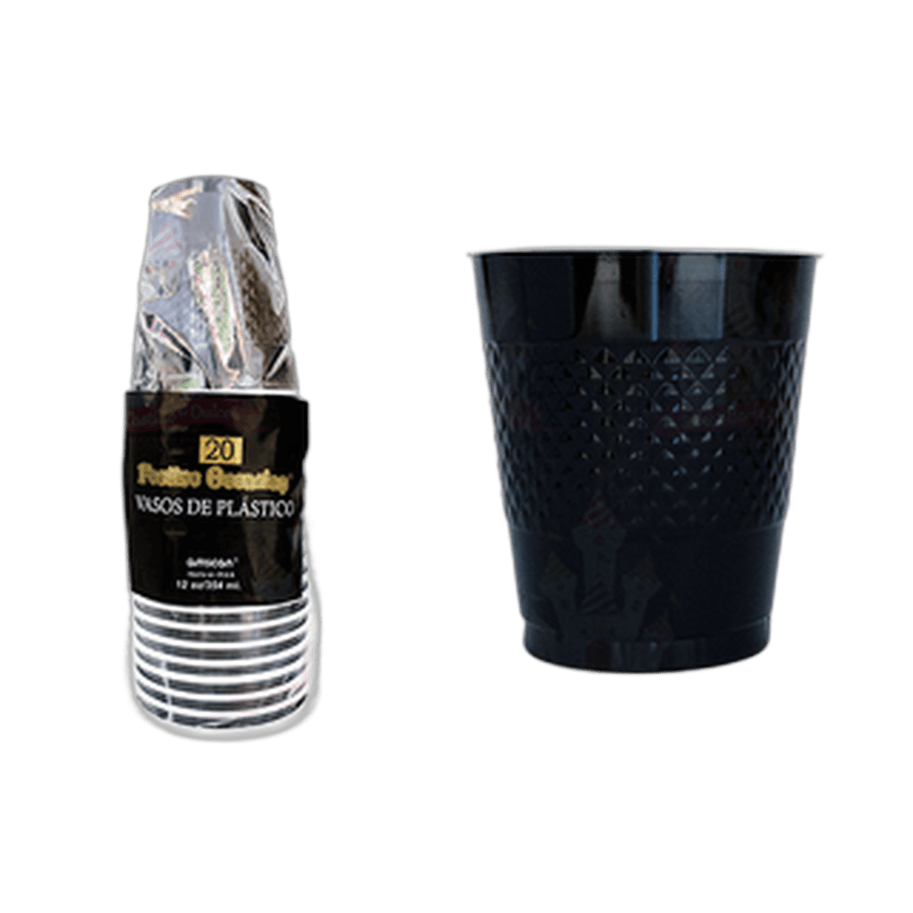 VASO 12 NEGRO 1020 AMSCAN