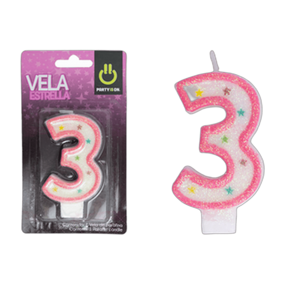 VELA ESTRELLA ROSA  3 121 PZ FAB SELECTA