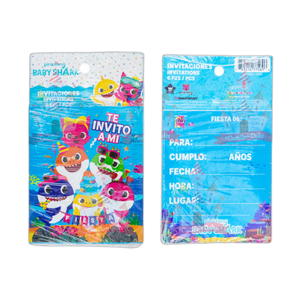 INVITACION BABY SHARK 24/6 PZ GRANMARK
